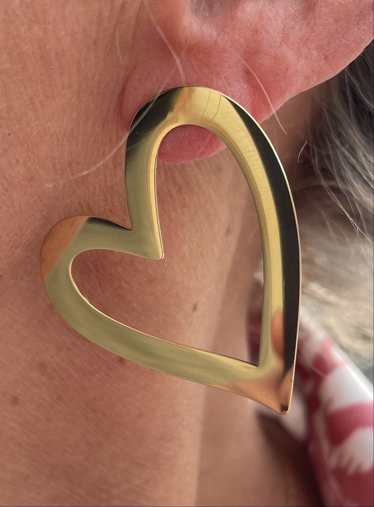 Boucles d'oreilles coeur plat n°159