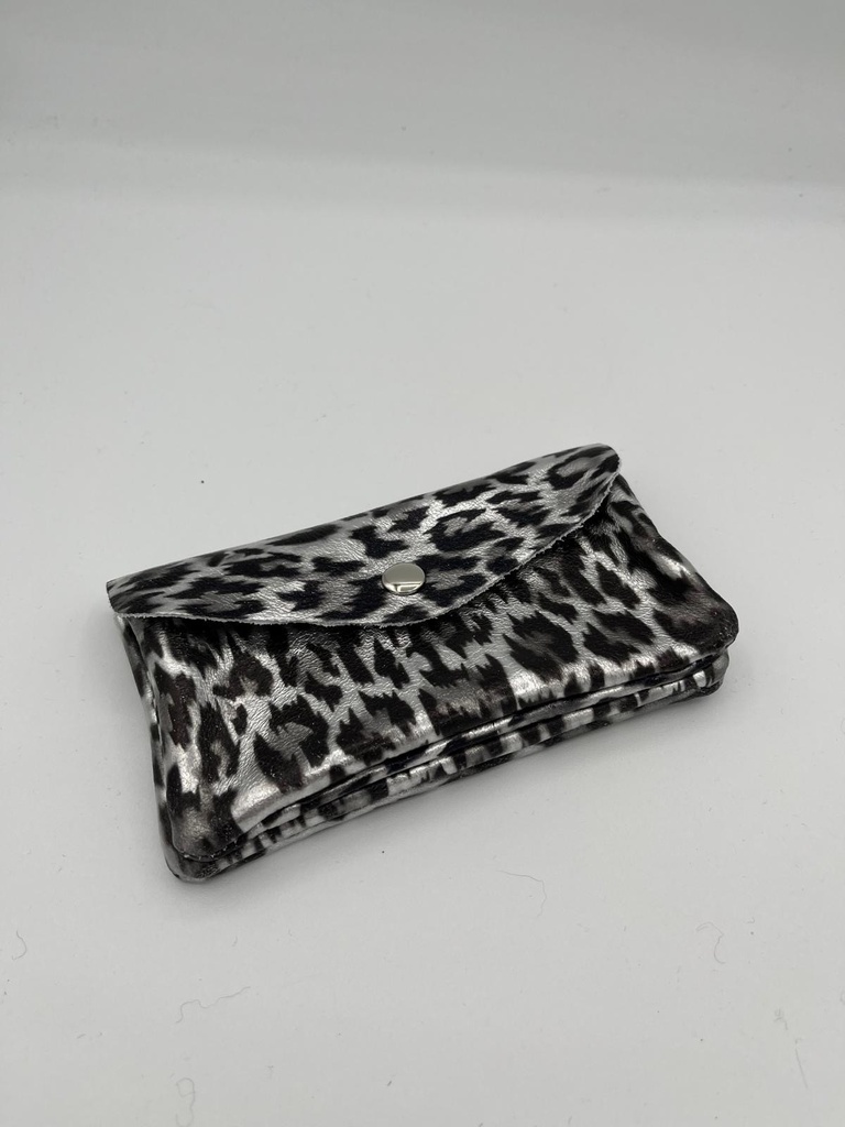 Portefeuille cuir brillant léo flou
