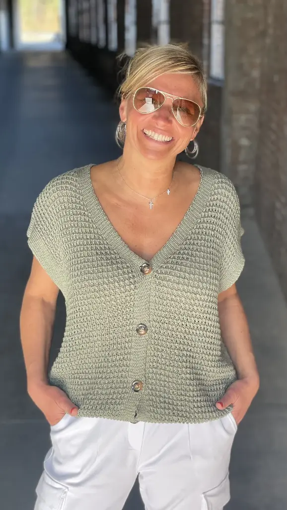 Gilet sans manches nid d'abeille