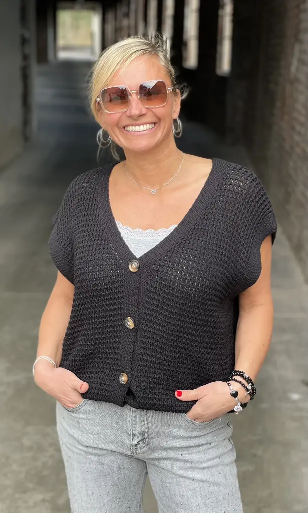 Gilet sans manches nid d'abeille