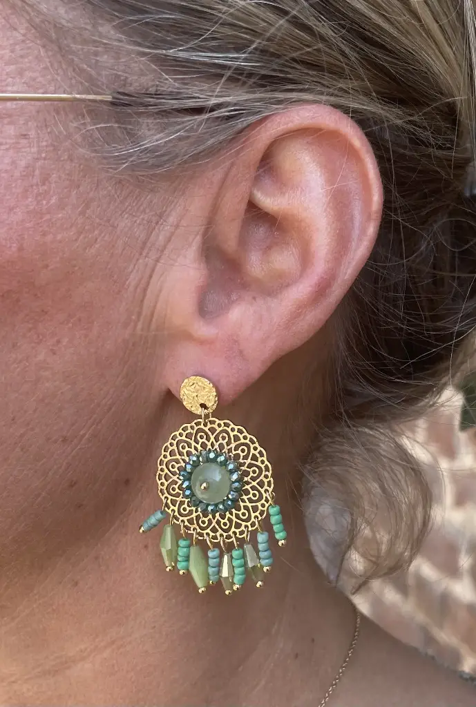 Boucles d'oreilles Rosace perles n°170