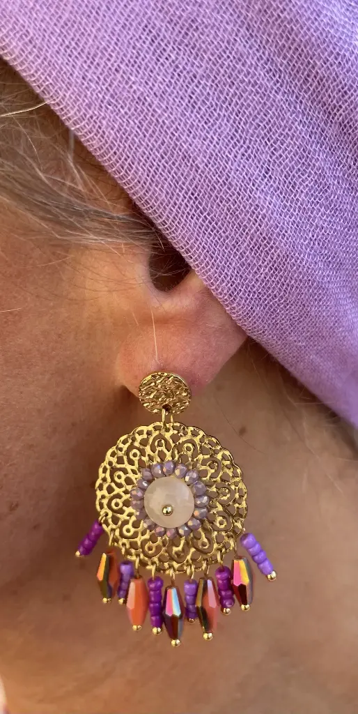 Boucles d'oreilles Rosace perles n°170