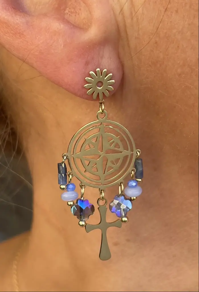Boucles d'oreilles Rose des vents n°169