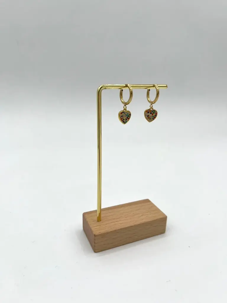 Boucles d'oreilles coeur strass multi n°167