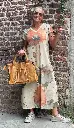 Robe V lurex Coquelicot