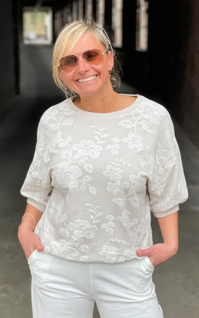 Sweat manches courtes Fleurs
