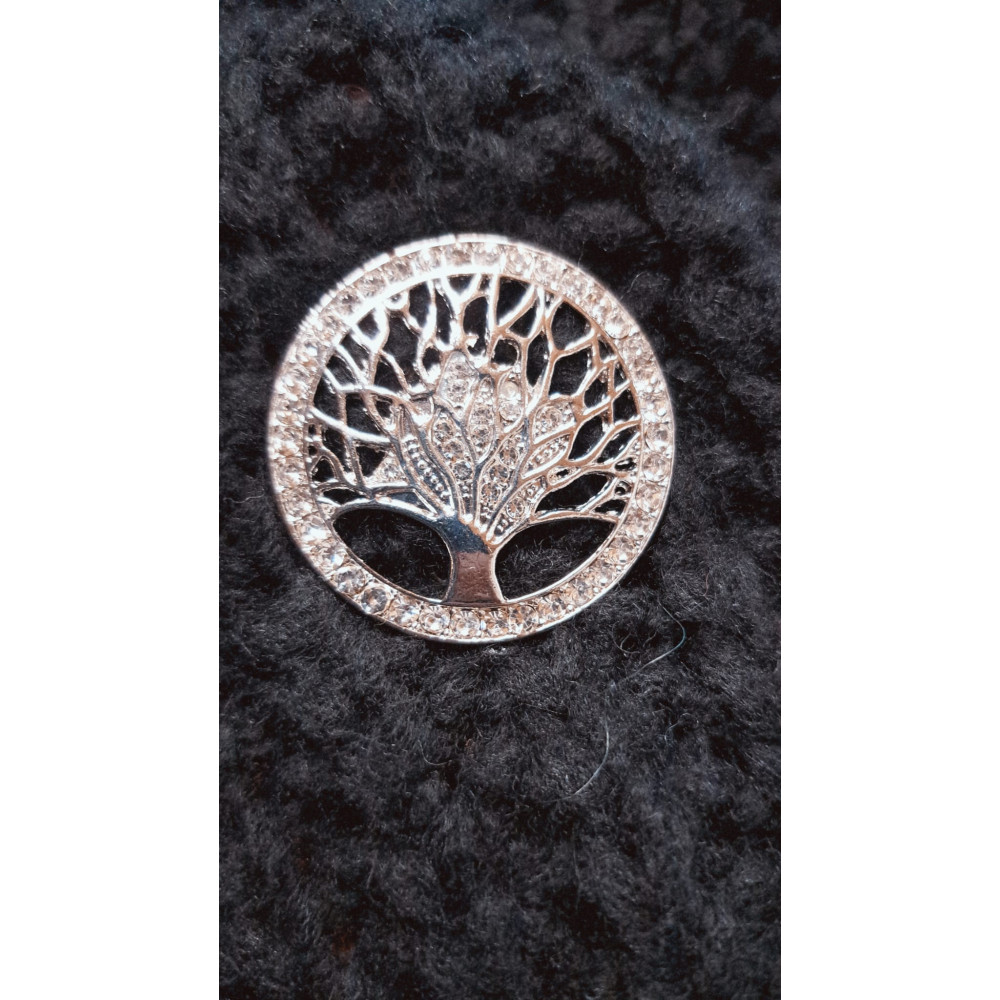 Broche aimant arbre de vie strass