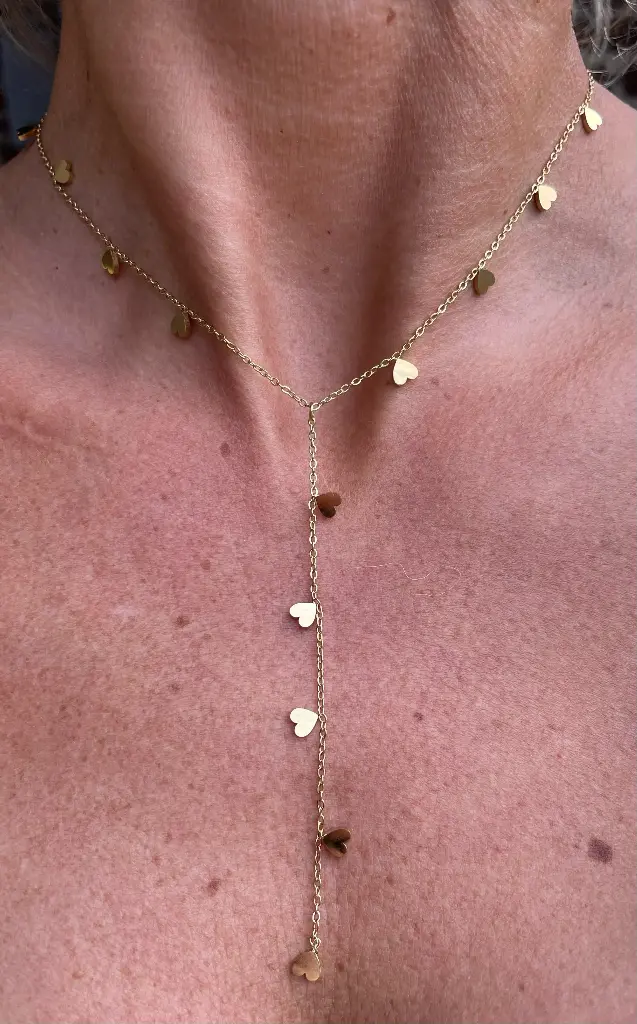 Collier Chaîne pendant Minis Cœurs plats X515
