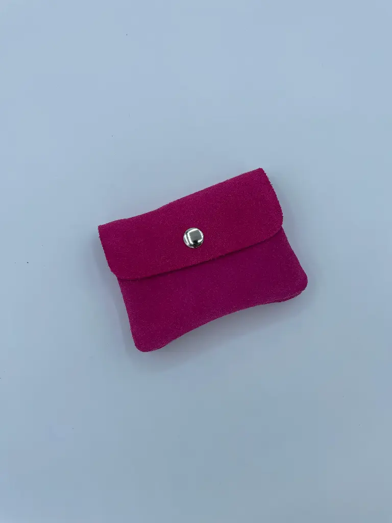 Porte monnaie/cartes daim uni