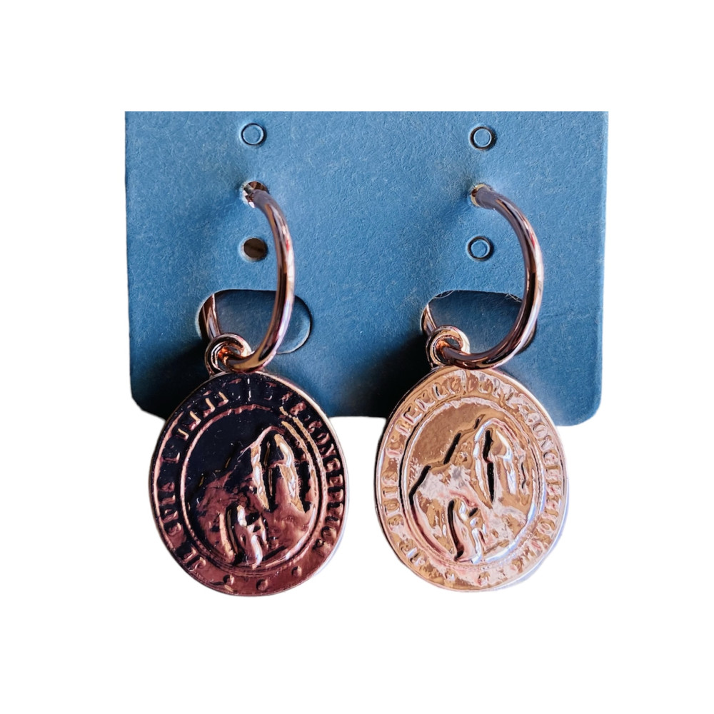 Boucles doreilles medaillon n3