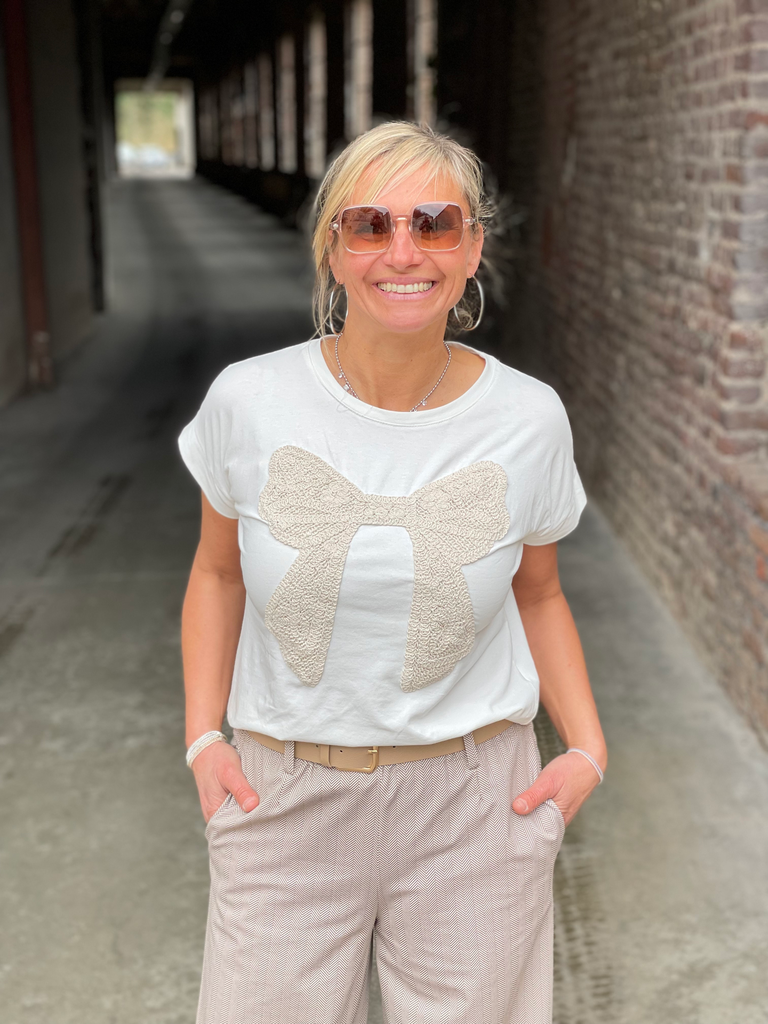 T-shirt Noeud Brodé