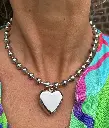 Collier Grosses Perles Coeur K023