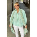Foulard pivoines pompons AP