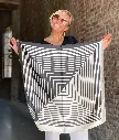 Foulard carré satin Lignes 