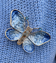 Broche aimant Papillon Double Strass