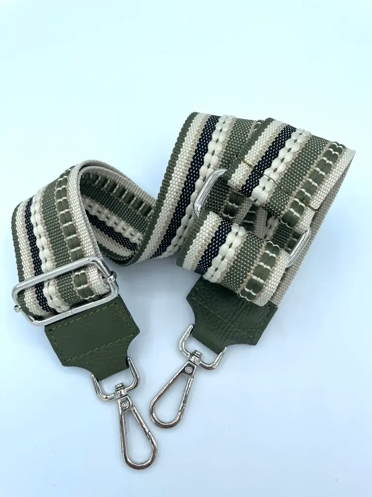 Laniere Rayures transat attaches argentees