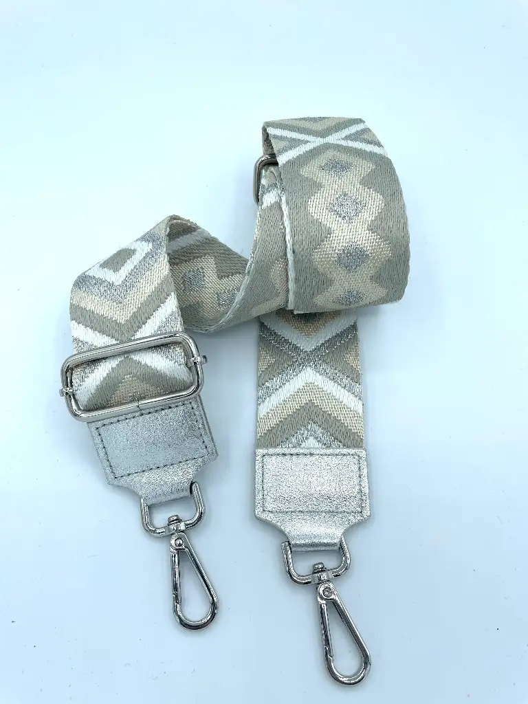 Lanière Croix Losanges Brillante Attaches Argentées