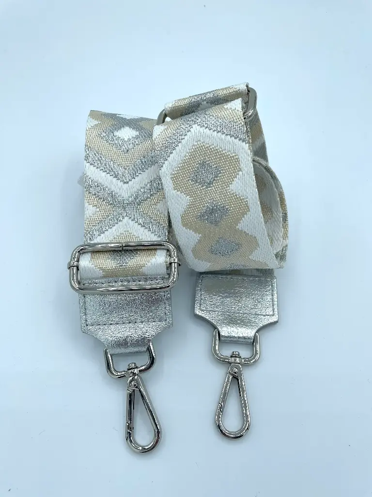 Lanière Croix Losanges Brillante Attaches Argentées