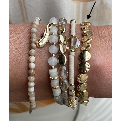 Bracelet elastique perles plates 37