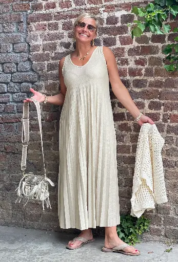 Robe plissée Lurex