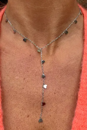 Collier Chaîne pendant Minis Cœurs plats X515