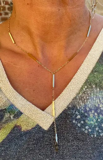 Collier chaîne pendant Multis rectangles K138