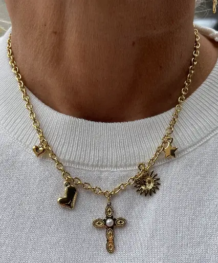 Collier chaîne breloques Catho K117