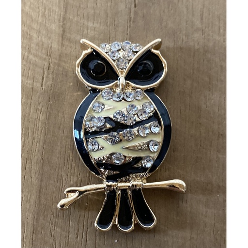 Broche aimant hiboux sur branche