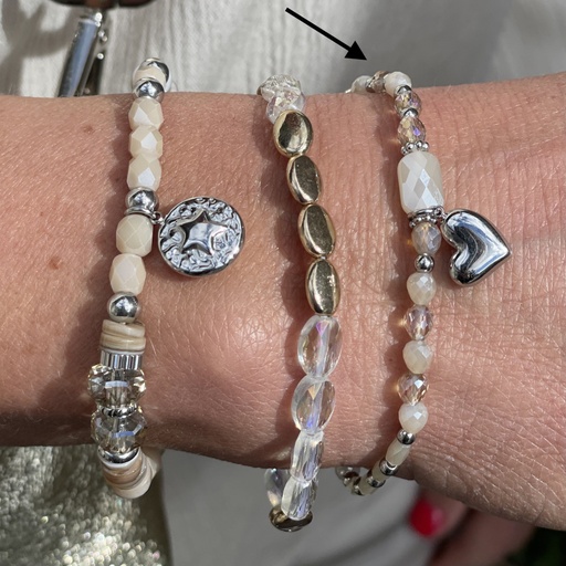 Bracelet pendant coeur argent n°63