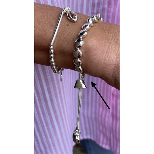 Bracelet zinc réglable coeurs 72
