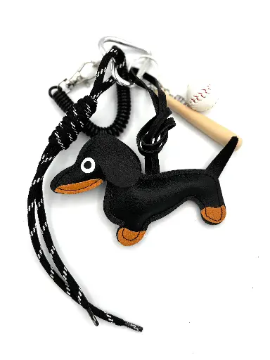 Porte clefs Teckel Batte de Baseball
