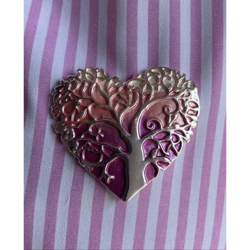 Broche aimant coeur arbre de vie