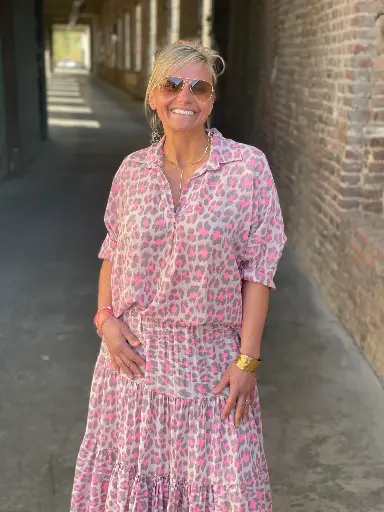 Blouse Col Chemise Léopard