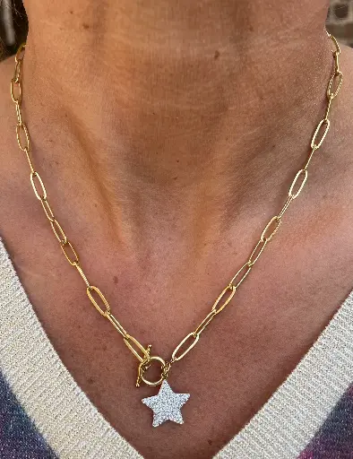 Collier chaîne Etoile attache ronde