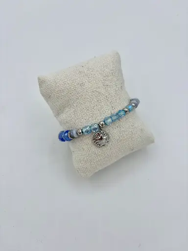 Bracelet Médaillon Etoile n°119 (Bleu)