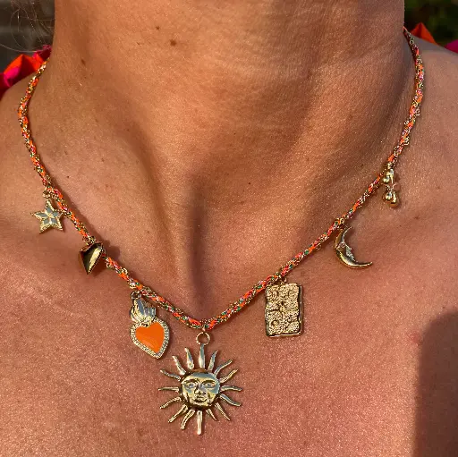 Collier Chaine Breloques Soleil K102