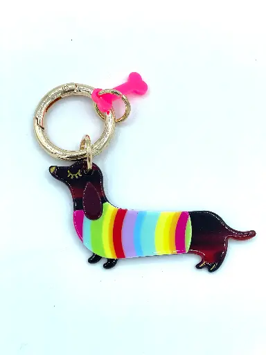 Porte-Clef Teckel Arc-en-Ciel