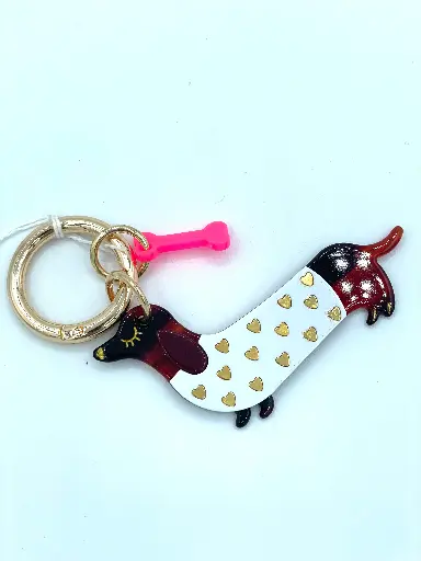 Porte-Clef Teckel Coeurs