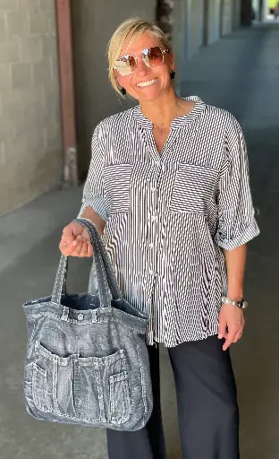 Sac en jeans poches/pression