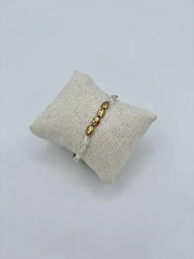 Bracelet Bi-color Ovales n°182 (Blanc)