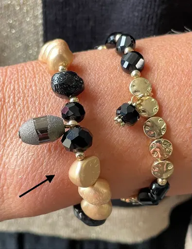 Bracelet Grosses Perles n°191 (Noir)