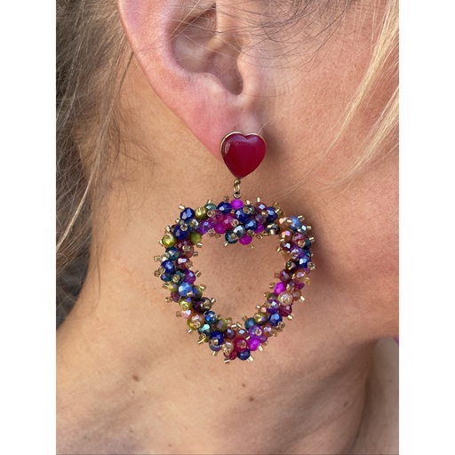 Boucles d'oreilles Coeurs Multis-perles n°27