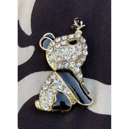 Broche aimant panda papillon