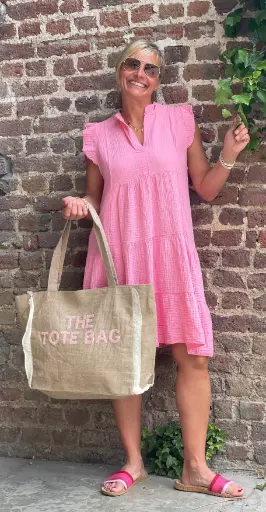 Robe Courte Gaze de Coton Unie