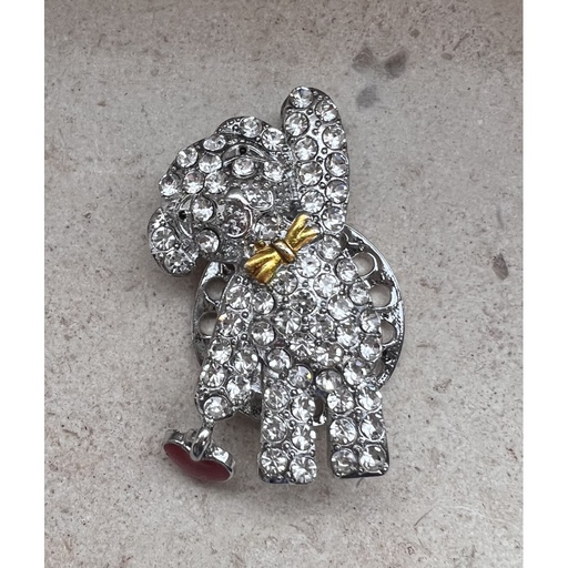 Broche aimant ourson strass coeur