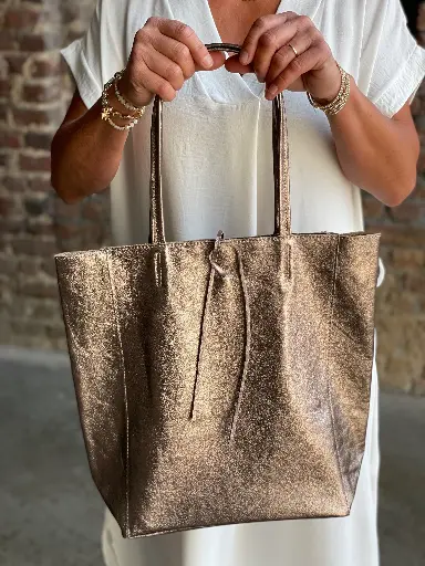 Sac Cabas Cuir Brillant