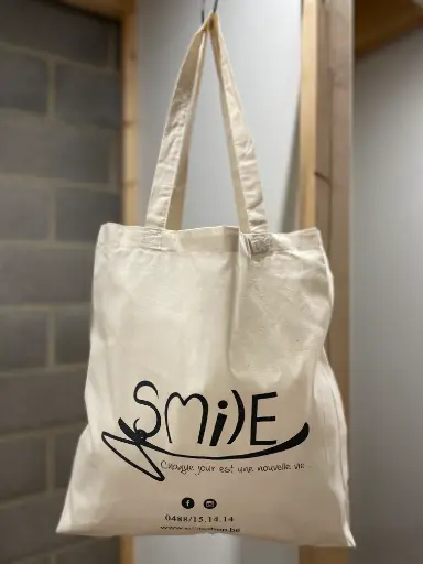 Totebag Smile rectangle réutilisable