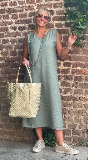 Robe Longue sans manches Lin