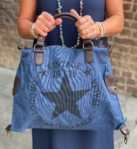 Sac Tissus Toile Vintage Star