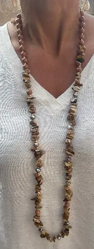 Long Collier Pierres Précieuses